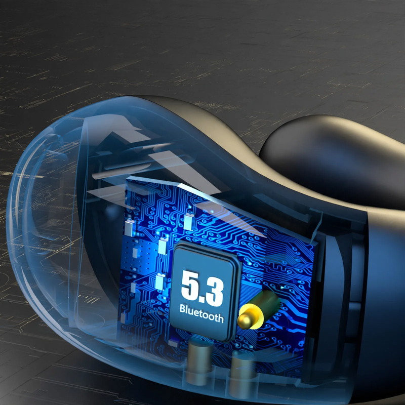Bluetooth earbuds with clip attachment and display