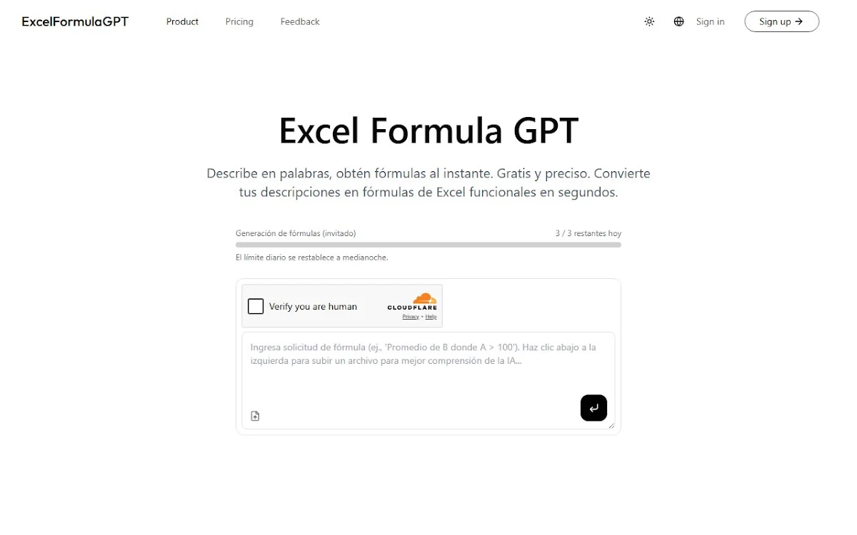 Captura de Excel Formula GPT