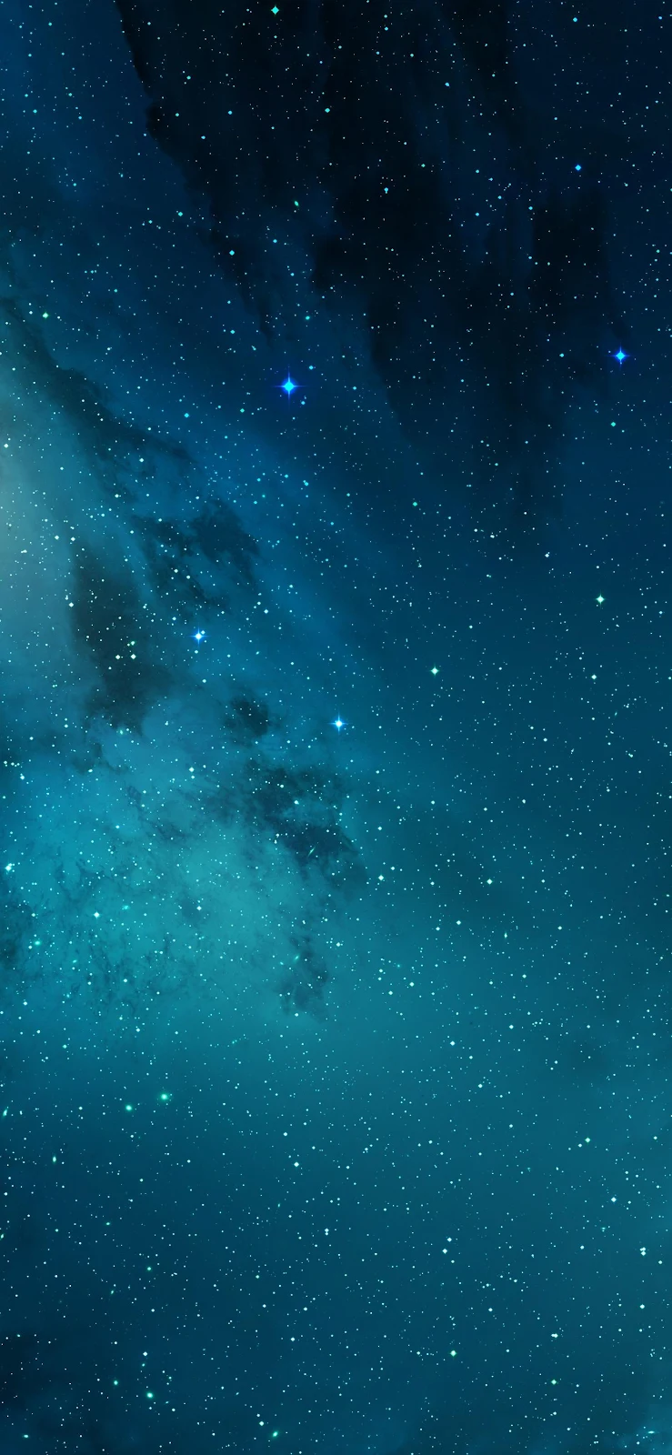 Deep Blue Starry Nebula Sky - Digital Space Art Full HD iPhone Wallpaper (1384x2998)