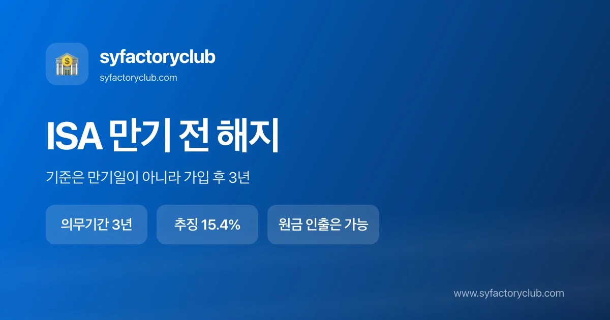 ISA 계좌 단점과 만기 전 해지 기준을 정리한 대표이미지
