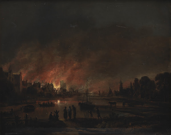 Fire at a Village by Night 1618  1677