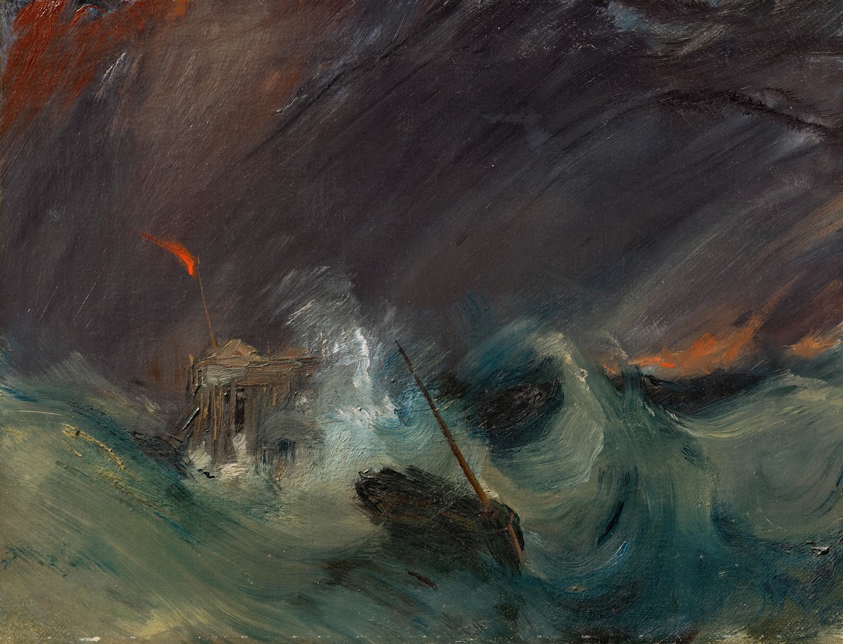 Naufrage A vessel in distress in a storm off Calais Pier 17th century