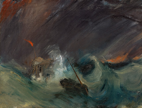 Naufrage A vessel in distress in a storm off Calais Pier 17th century