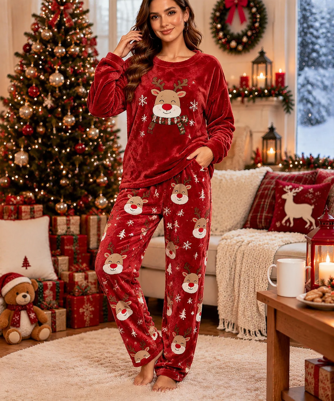 Women's Pajamas, Flannel, for Autumn and Winter