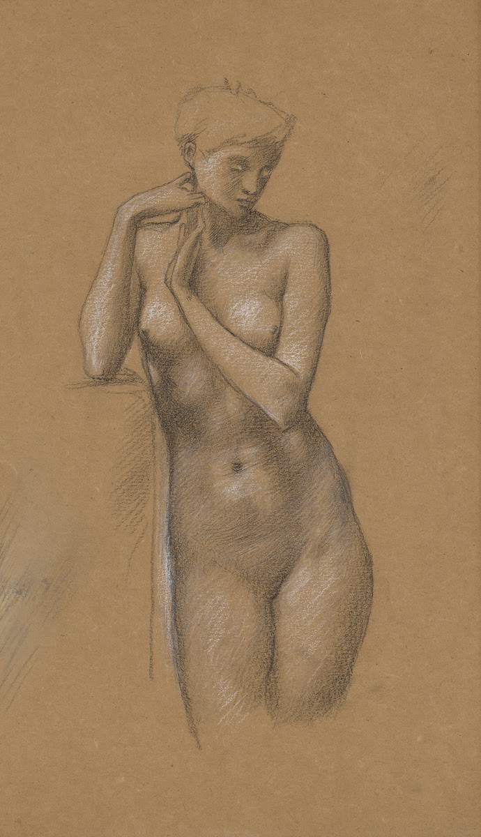 Study of female nude for the Hill Fairies in Arthur in Avalon