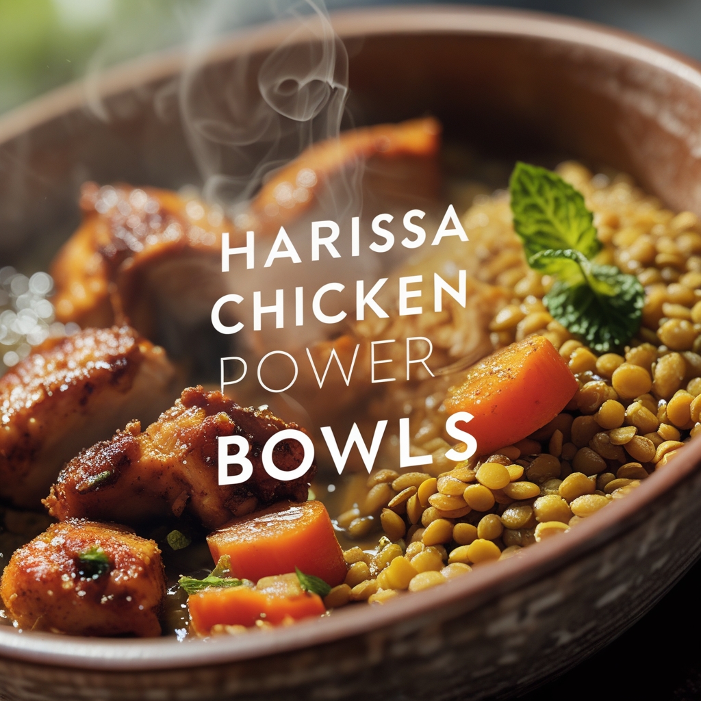 Moroccan Harissa Chicken & Lentil Power Bowls with Za'atar Roasted Carrots