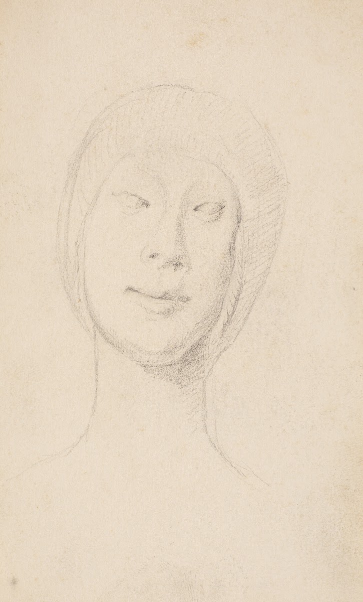 Studie efter Francesco Lauranas buste af Eleonora dAragona i museet i Palermo En
