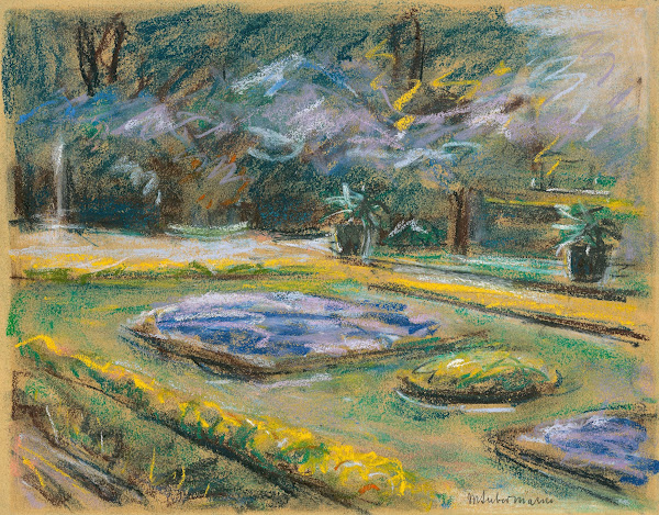 Die Blumenterrasse im Wannseegarten nach Nordosten Circa 1923