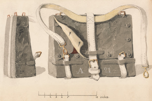 A Soldiers Knapsack Two Studies Side and Front View