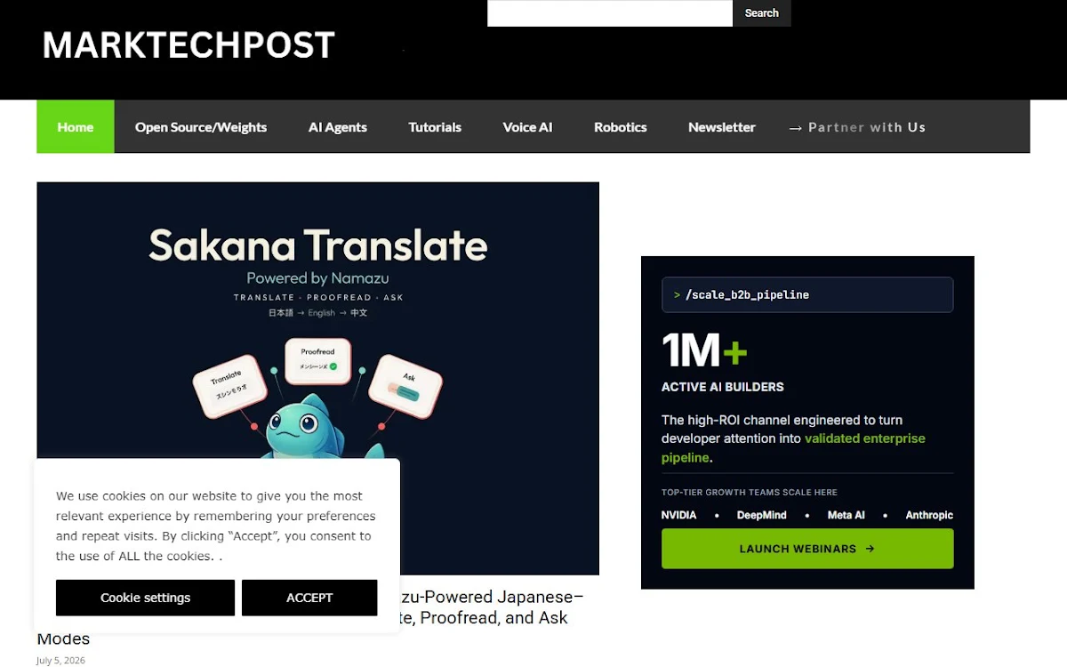 Captura de Marktechpost AI Media Platform
