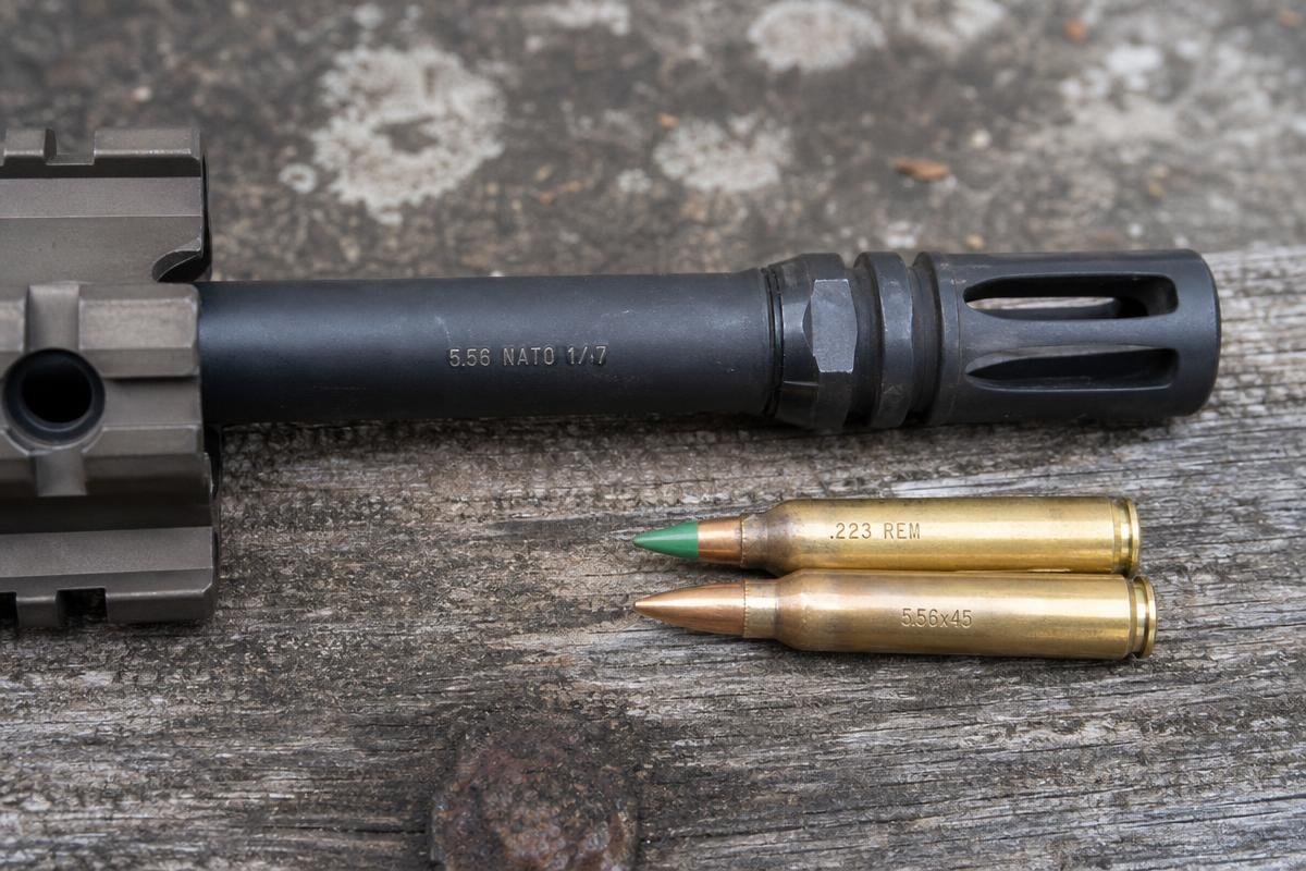 5.56 NATO vs. .223 Remington chamber and barrel marking comparison