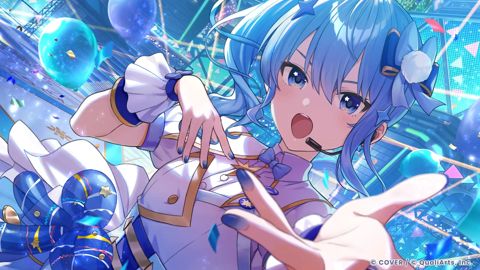 Hoshimachi Suisei On Stage - Anime Digital Illustration 4K Wallpaper (3840x2160)