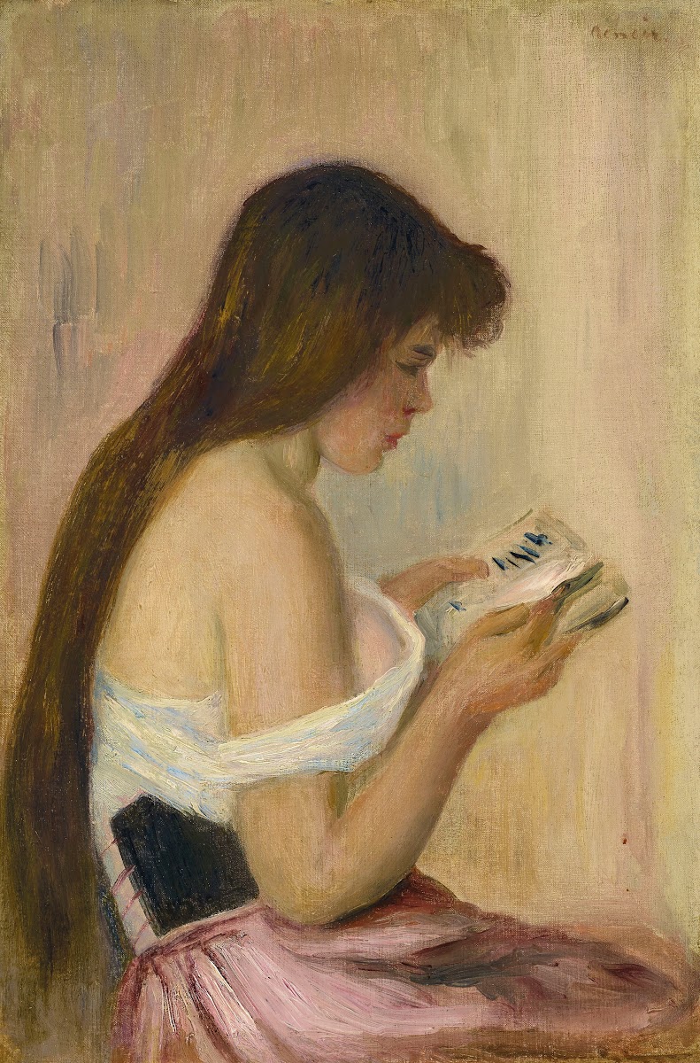 Jeune fille lisant circa 1896