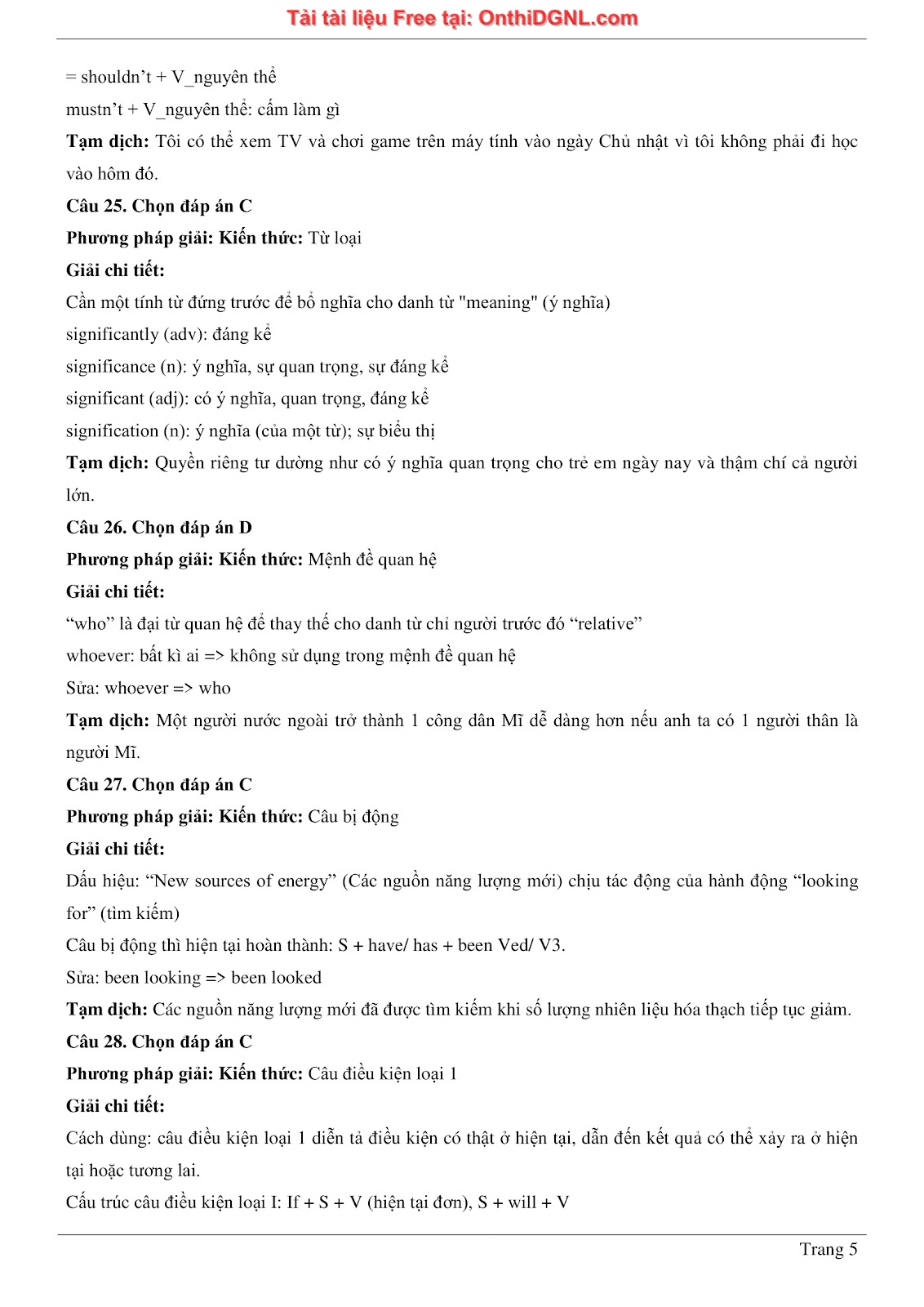 800 bài tập môn Tiếng Anh - Ôn thi ĐGNL ĐHQG TP HCM Phần 17