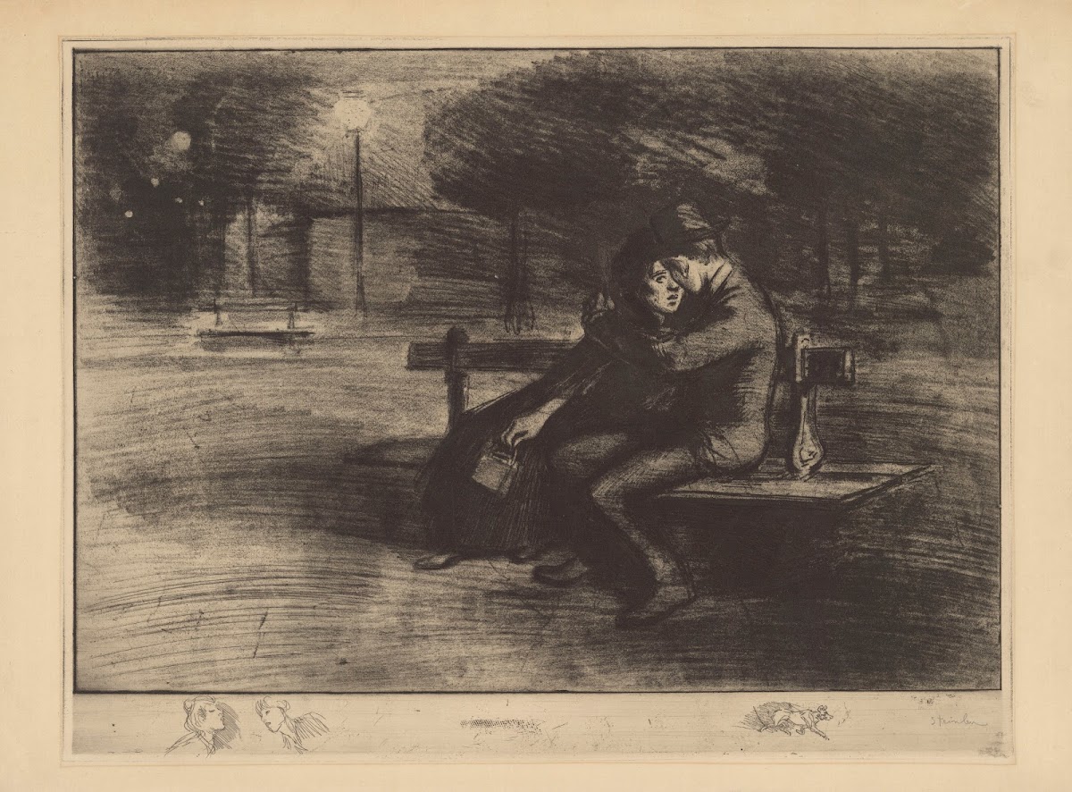 Amoureux sur un banc 1902