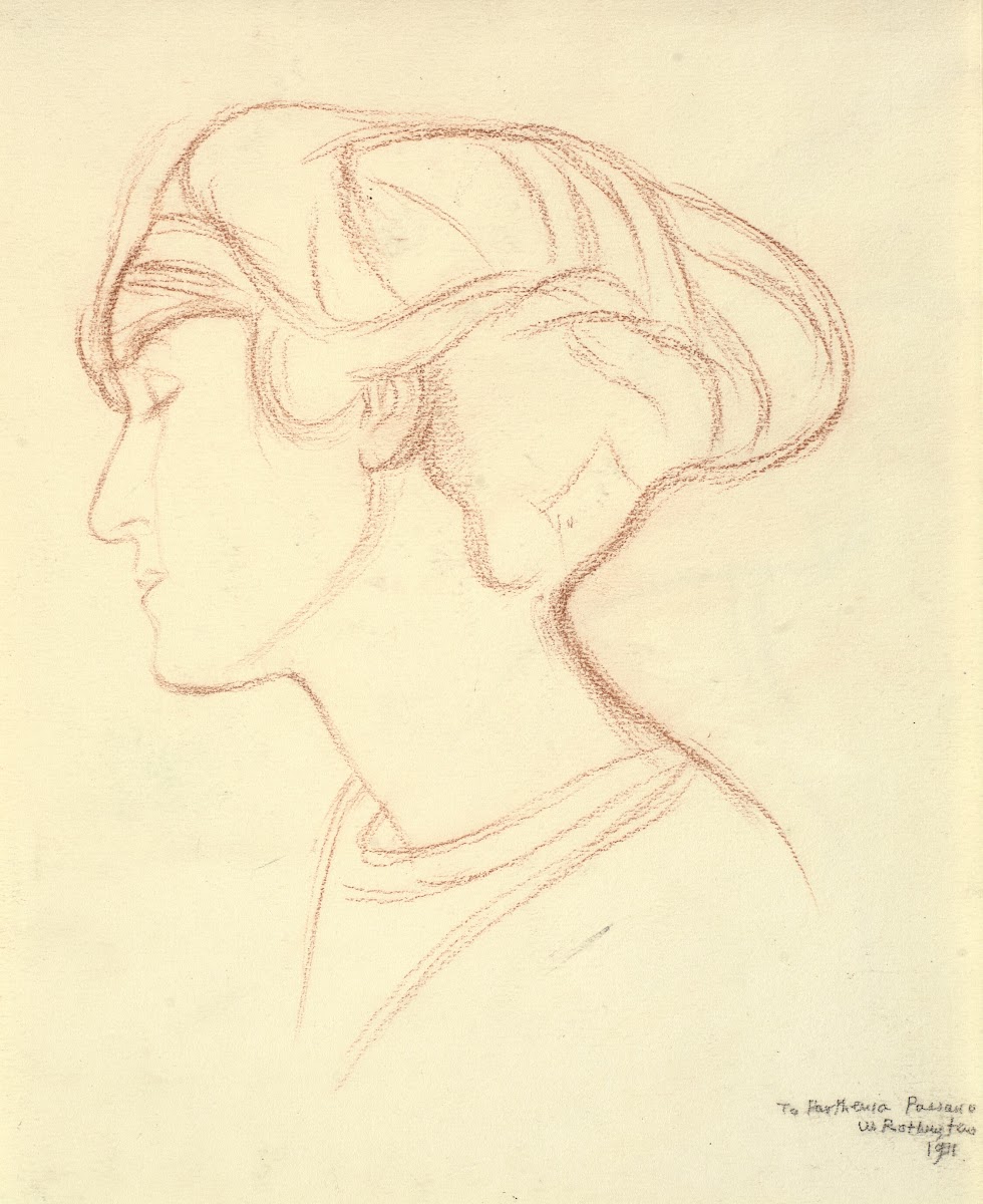 Womans Head Parthenia Passano In Profile To The Left 1911