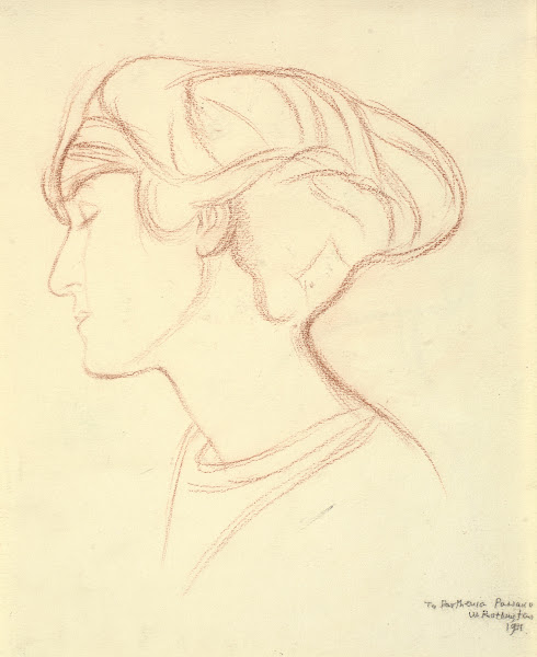 Womans Head Parthenia Passano In Profile To The Left 1911