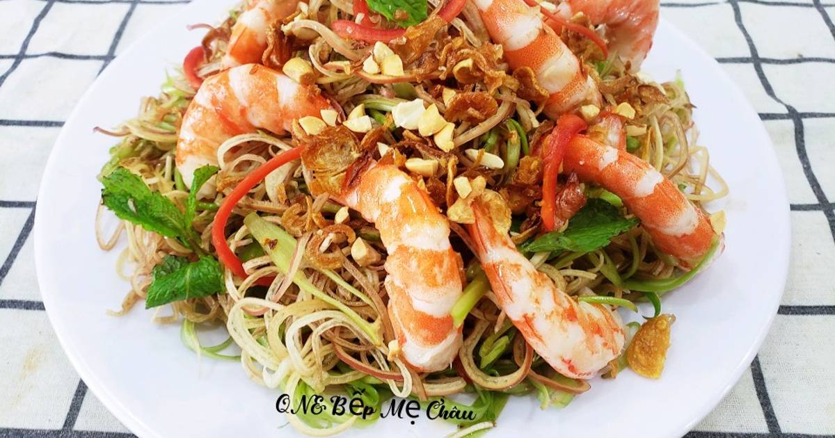 Gỏi hoa chuối trộn tôm