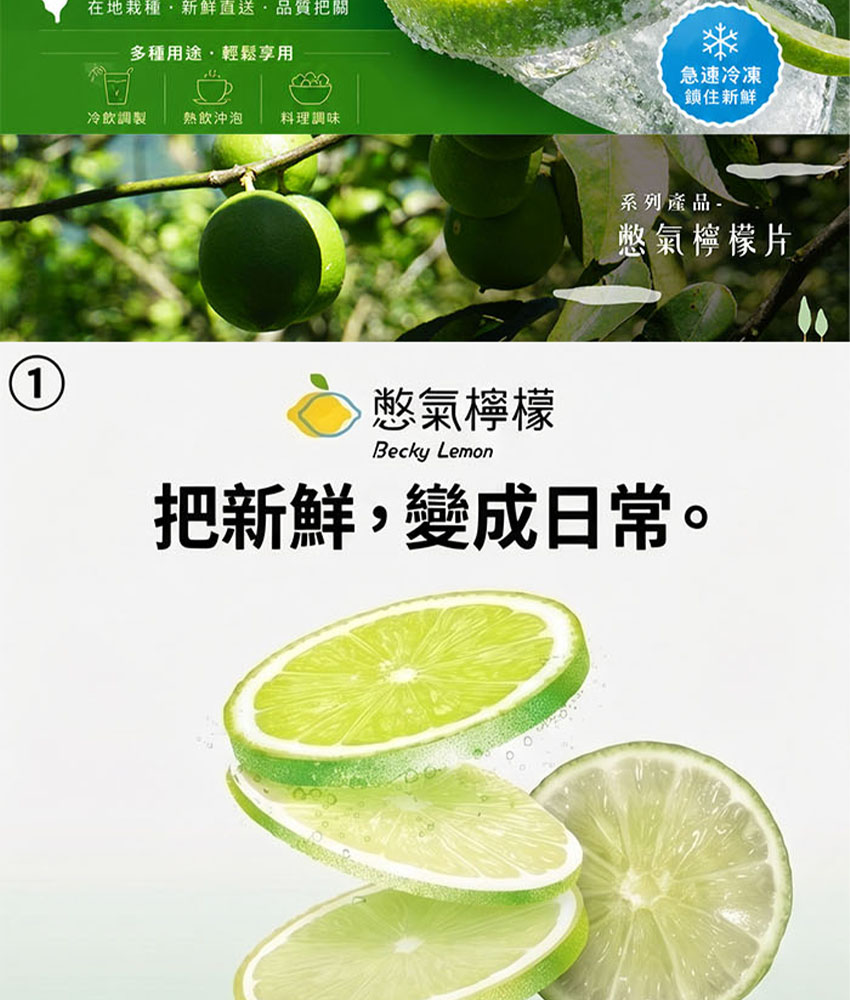 憋氣檸檬｜急凍檸檬片 約15片/160g