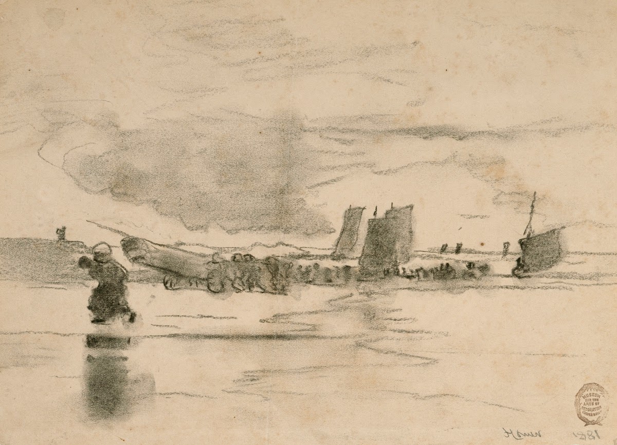 Beach at Low Tide Cullercoats England 1881