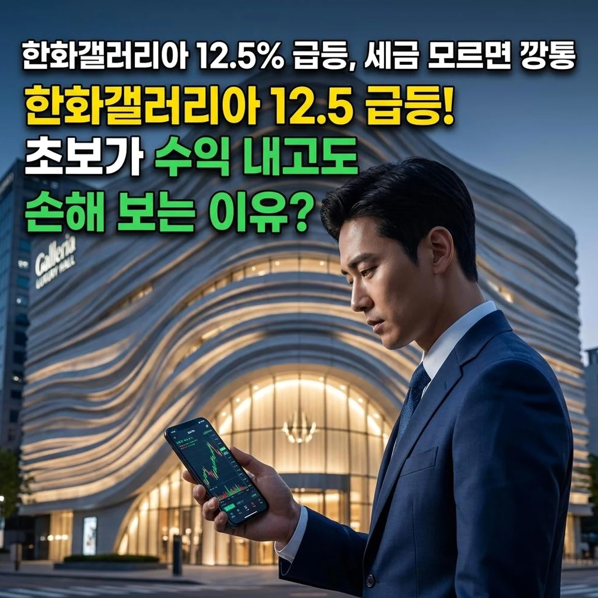 한화갤러리아 12.5% 급등에 눈멀어 '세금·수수료' 계산 안 하면 깡통 차는 이유