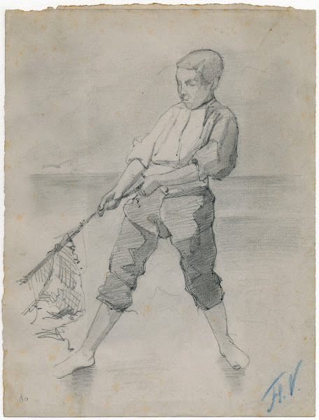 Fisherman with net 1880