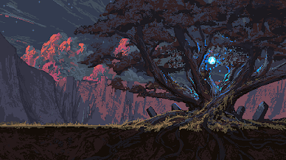 Pixel Art, Trees, Magic, Noah Bradley, Roots Full HD Wallpaper Background