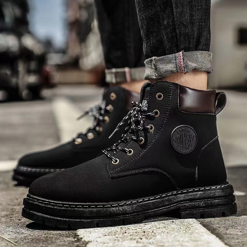 Modische Herren-Stiefeletten, Plateausohle, gefüttert