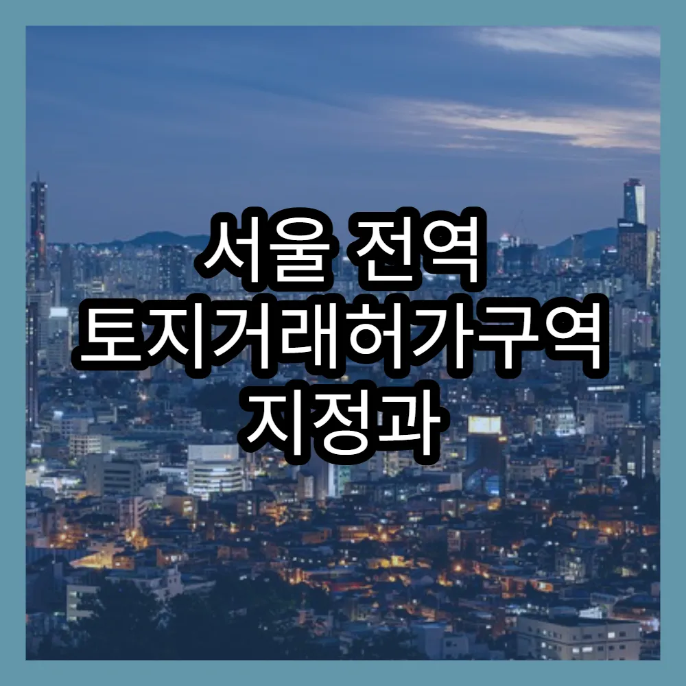 서울 전역 토지거래허가구역 지정과 규제 강화의 의미와 전망