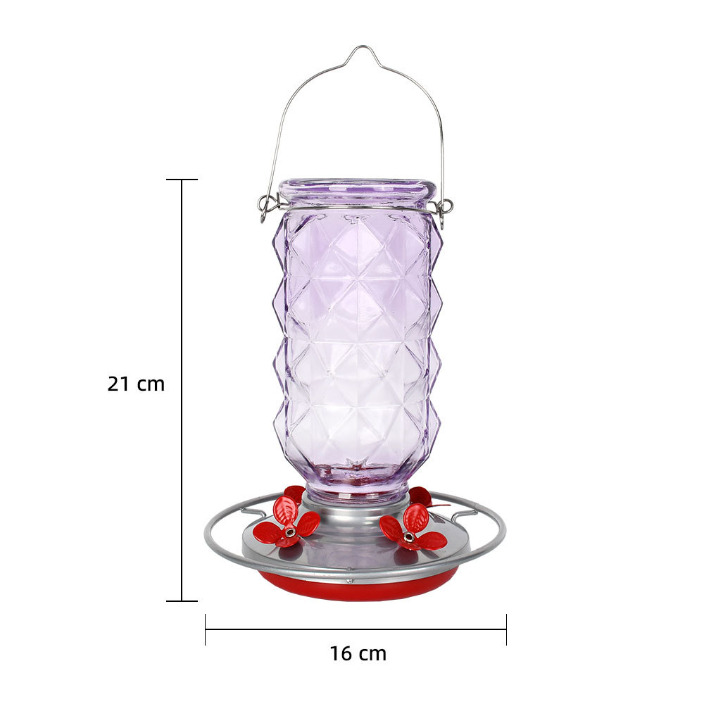 Decorative glass bird bath for hanging