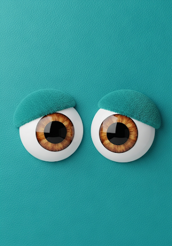 Cute Googly Eyes Teal Texture