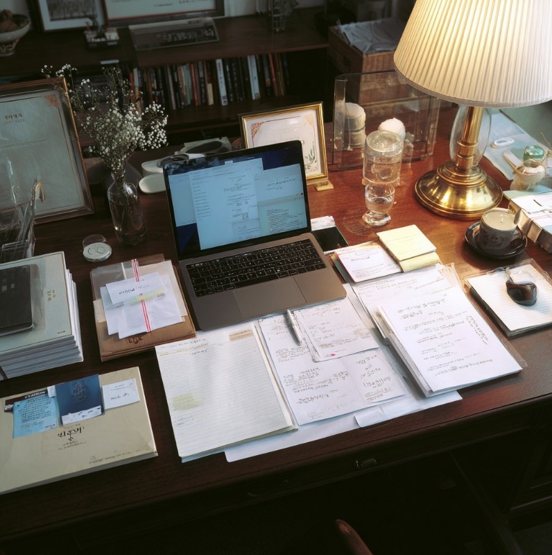 노트북으로 금융 조건을 비교하는 일상적인 장면