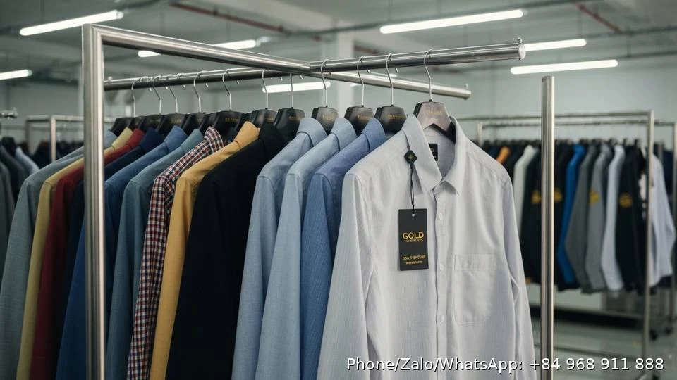 Custom Embroidered Work Shirts - Gold Garment Vietnam