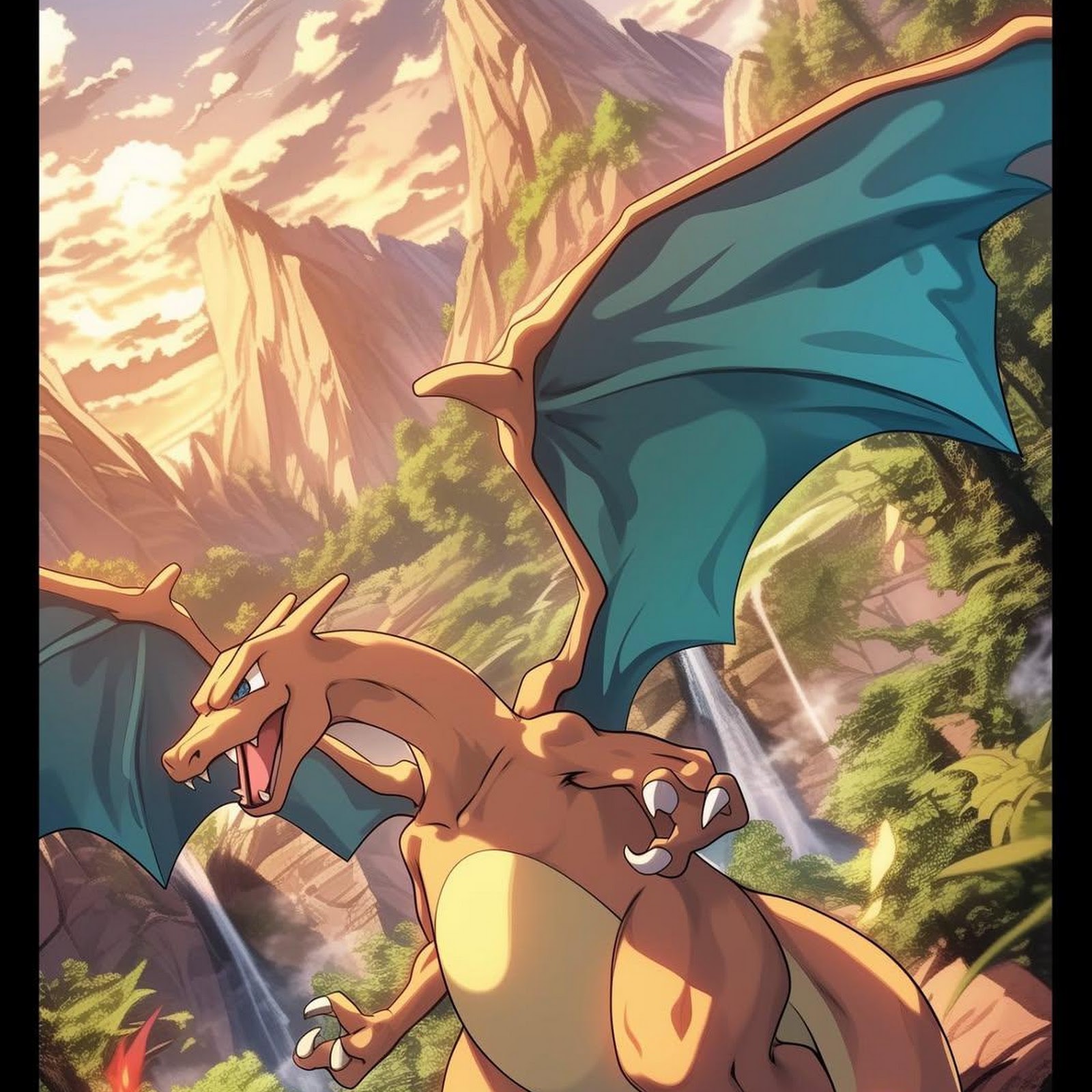 Download Charizard in Mountain Valley Full HD iPhone