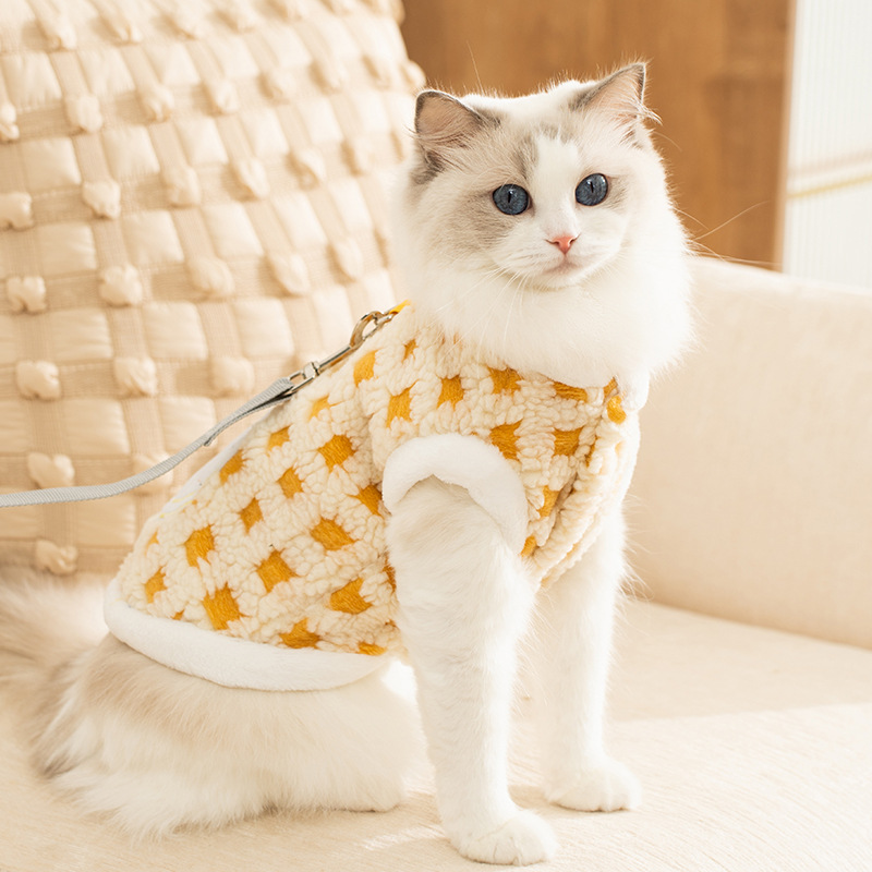Fleece sweater with clock motif for cats and small dogs