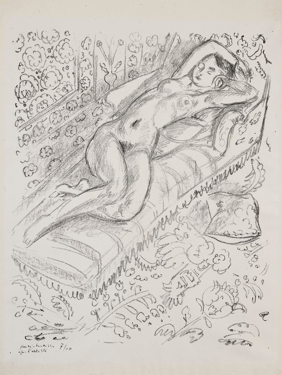 Nu Sur Chaise De Repos Sur Fond Moucharabieh 1922