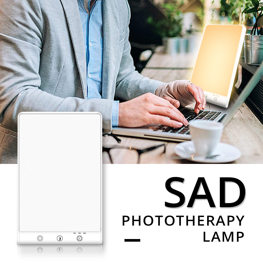 SAD light therapy lamp, USB-powered, modern design
