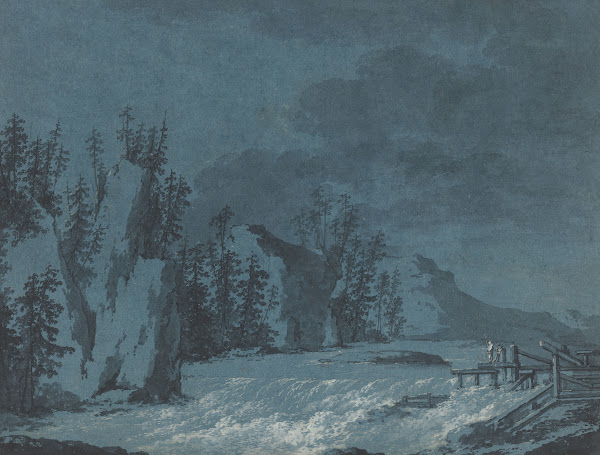 River Rapids by Wooded Cliffs c 1780