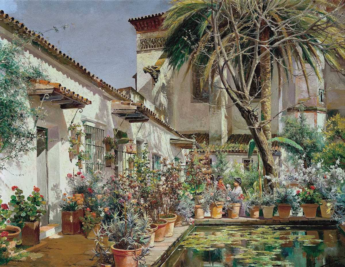 First Atrium of Santa Paula Convent Seville c1920 1925