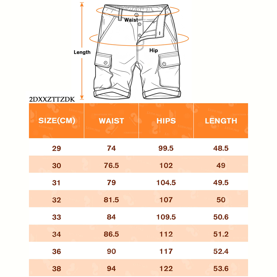 2D Casual Straight Cargo Shorts