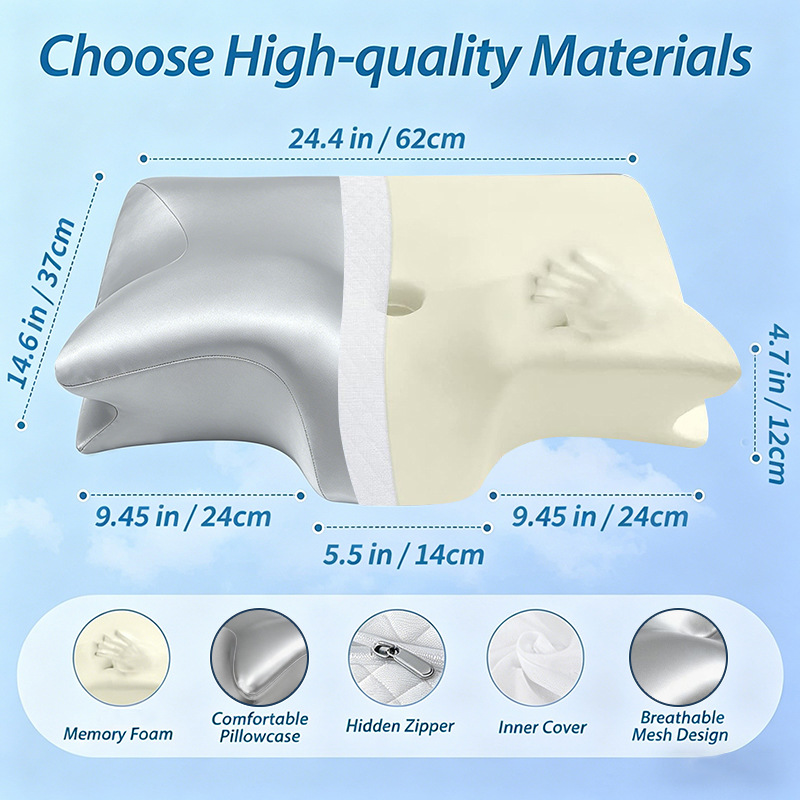 Butterfly-shaped memory foam pillow ice silk