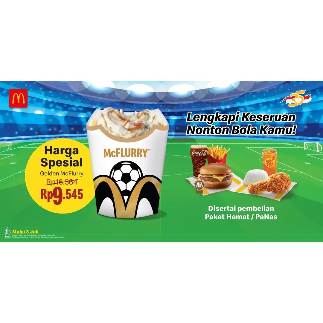 Lengkapi menu favoritmu dengan tambah Golden McFlurry harga spesial.