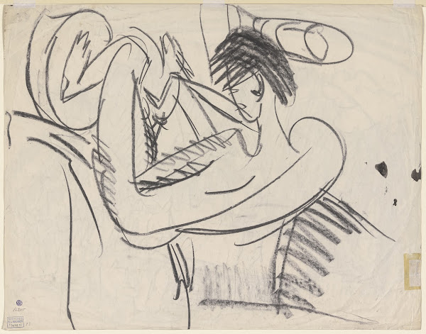Sitting female nude 1913