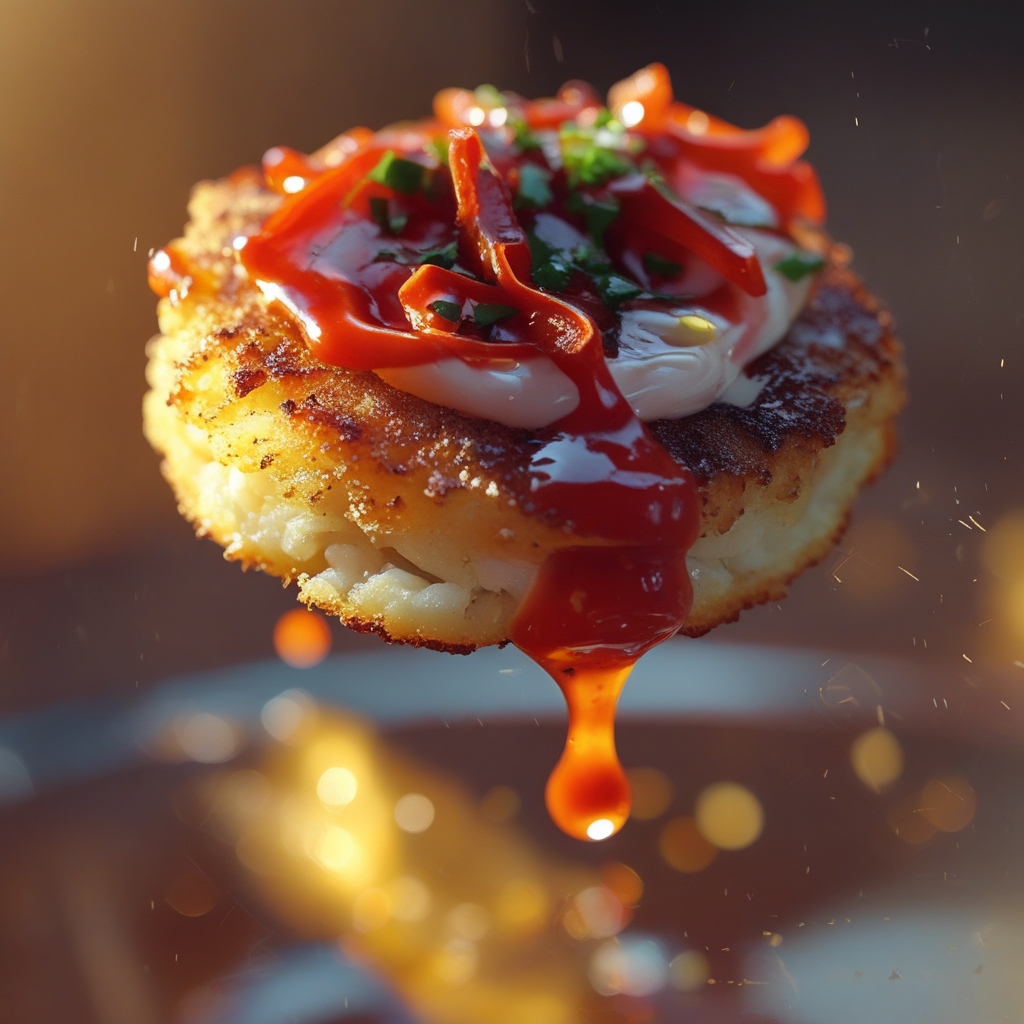 Final Crispy Baked Cod Cakes with Sriracha Mayo