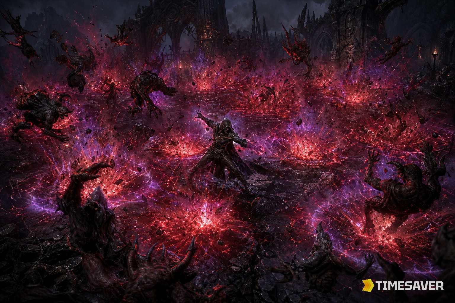 Diablo 4 Death Trap Rogue in Season 14 — traps detonating across the screen for massive AoE, the broken S14 build