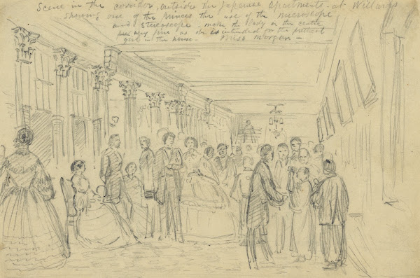 Scene in the corridor outside the Japanese apartments at Willards showing one of
