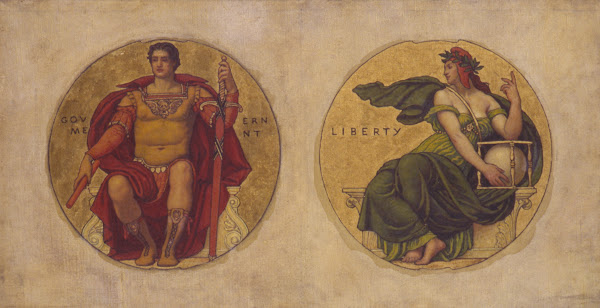 Study for mosaic in the Wisconsin State Capital Government and Liberty ca 1912