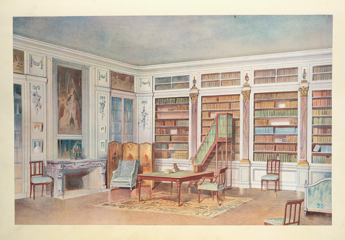 Bibliothéque Louis XVI  daprés un château des environs dAlençon 1907