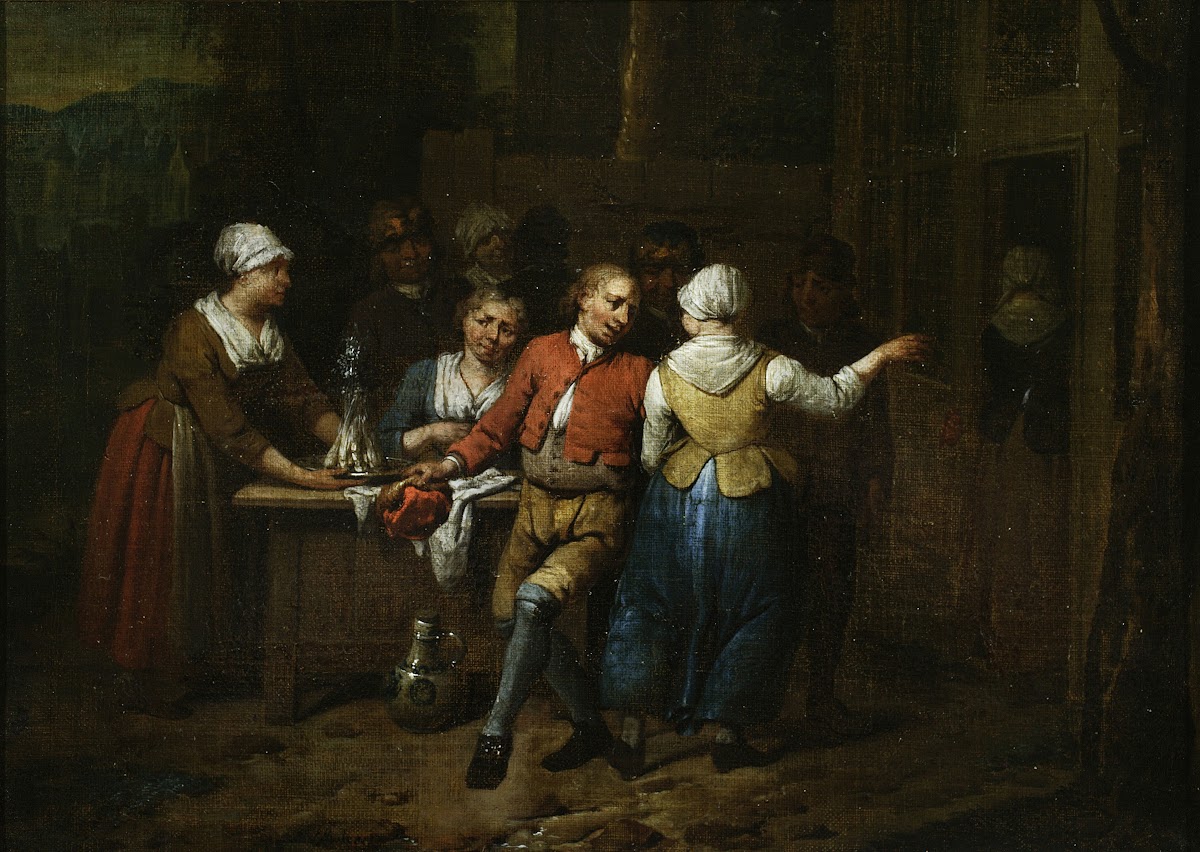 Dancing in front of a tavern c 1720