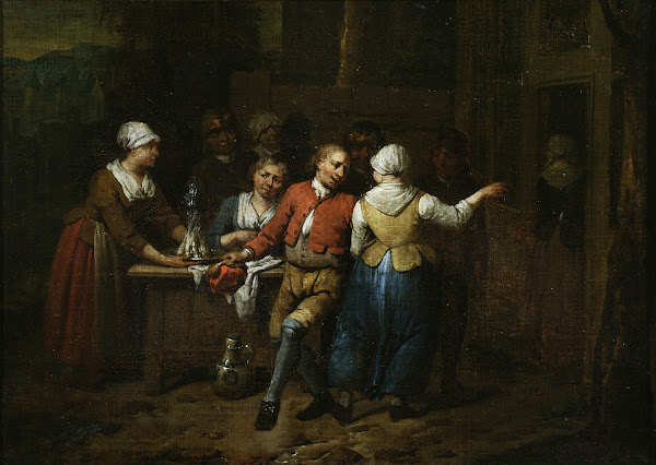 Dancing in front of a tavern c 1720